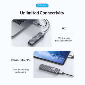 Външна кутия за диск Orico Storage - Case - M.2 NVMe M-key 10 Gbps Aluminum Heatsink Silver - FV35C3-G2-SV