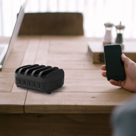 Зарядна станция Orico Charger Station, 220V, 5 x USB, 40W, Черна, DUK-5P-EU-BK