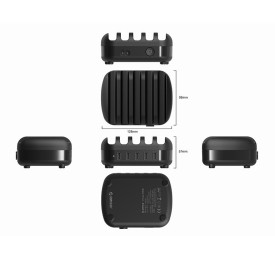 Зарядна станция Orico Charger Station, 220V, 5 x USB, 40W, Черна, DUK-5P-EU-BK