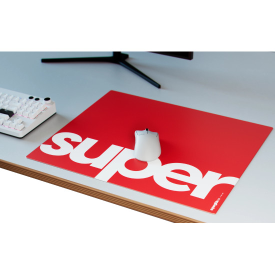 Подложка за мишка Superglide Gaming Glass Mousepad Superglide Pad v2 XL Red, Стъкло - 490 x 420 мм