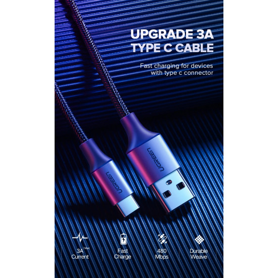 Ugreen кабел USB 2.0 Type A to Type-C US288, 1.5m - 60127