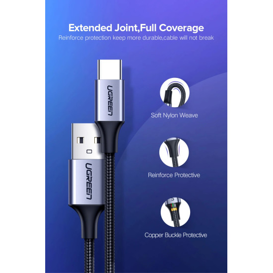 Ugreen кабел USB 2.0 Type A to Type-C US288, 1.5m - 60127