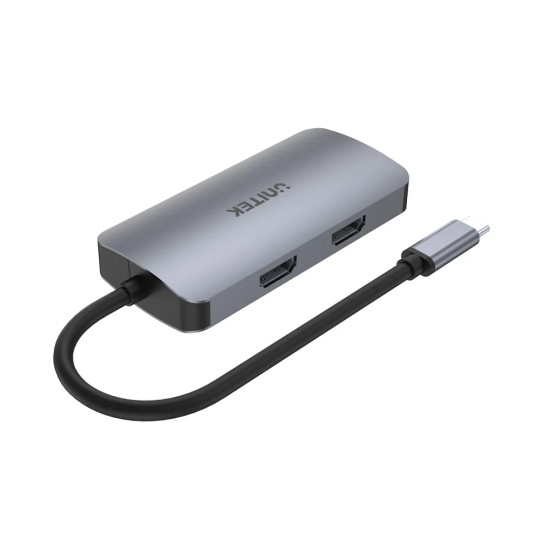 Докинг станция Unitek Docking Station Type-C 5-in-1, uHUB P5 Trio D1051A, USB-C PD100W x 1, HDMI x 2, VGA, USB3.0 x 1