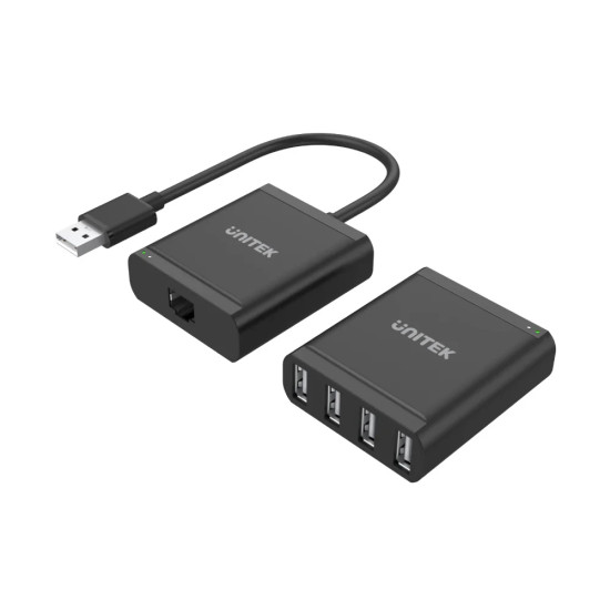 USB удължител Unitek USB Extension over LAN, USB-A Male към 4 порта Female, Y-2516