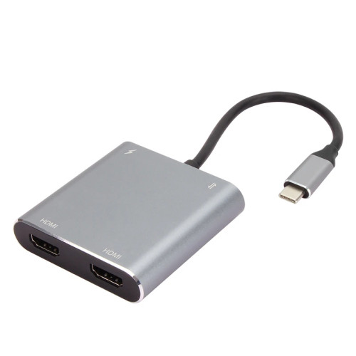 Докинг станция VCom Docking Station USB-C 4-in-1 - CU450S - HDMI x 2, USB2.0, USB-C PD3.0 100W, MST
