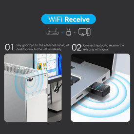 USB WiFi адаптер Vention Dual Band, 433Mbps, Black - KDSB0