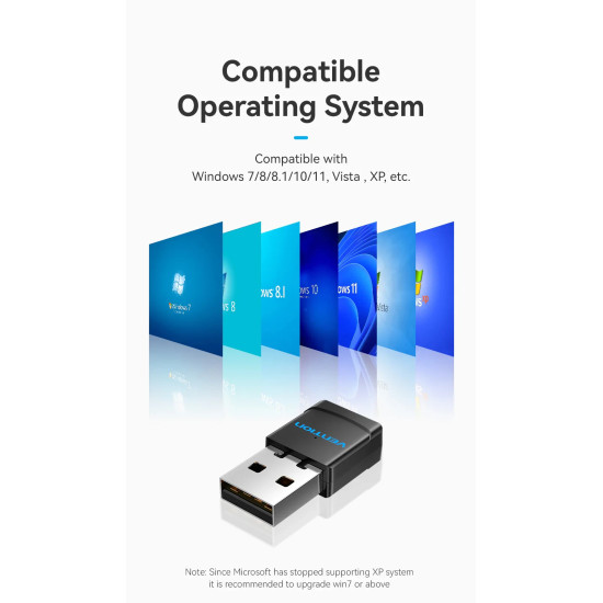 USB WiFi адаптер Vention Dual Band, 433Mbps, Black - KDSB0