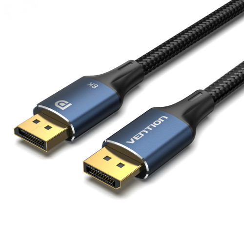 Display Port кабел Vention v1.4 DP M / M 8K 1.5m - Cotton Braided, Blue Aluminum Alloy - HCELG