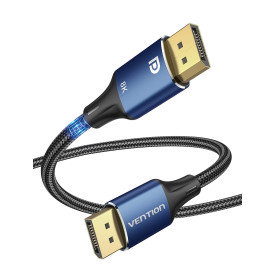 Display Port кабел Vention v1.4 DP M / M 8K 1.5m - Cotton Braided, Blue Aluminum Alloy - HCELG