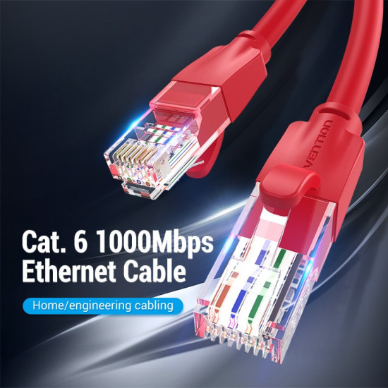 Мрежови кабел Vention LAN UTP Cat.6 Patch Cable - 2M Red - IBERH