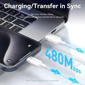 USB кабел Vention USB 2.0 A Male to C Male 1.0M Black 6A Fast Charge - CTOBF