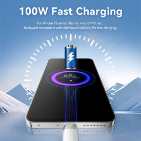 USB кабел Vention USB 2.0 A Male to C Male 1.0M Black 6A Fast Charge - CTOBF