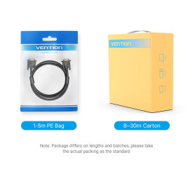 VGA кабел за монитор Vention HD15 M / M 1.5m Gold Plated, 2 Ferrites - DAEBG