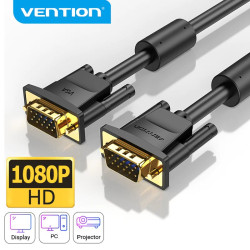 VGA кабел за монитор Vention HD15 M / M 1.5m Gold Plated, 2 Ferrites - DAEBG