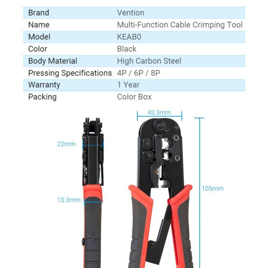 Клещи за кримпване Vention Multi-Fuction Crimping Tool - KEAB0