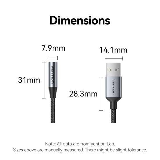 Външна звукова карта Vention USB Sound card 1-Port 0.25M Gray - CVFHC