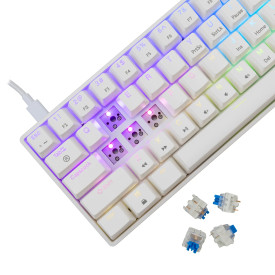 Клавиатура White Shark Gaming Mechanical Keyboard SHINOBI 2 - YUSYA 5P Blue Switches (English US), White