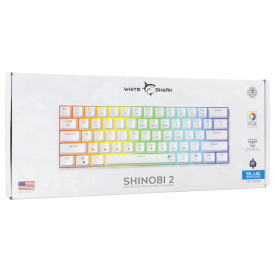 Клавиатура White Shark Gaming Mechanical Keyboard SHINOBI 2 - YUSYA 5P Blue Switches (English US), White