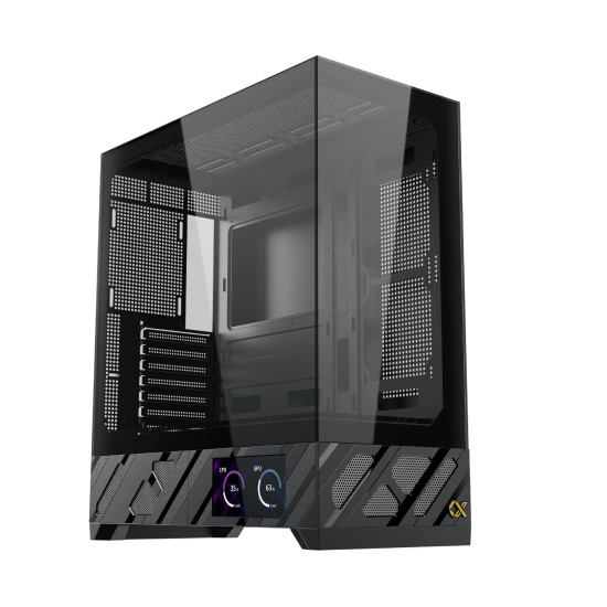 Кутия за компютър Xigmatek Case ATX - Alphard Pro - 6 inch LCD Display, 6 ARGB Fans