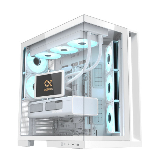 Кутия за компютър Xigmatek Case ATX - Aqua 7 Arctic - 8 ARGB Fans, USB-C