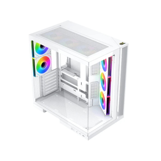 Кутия за компютър Xigmatek Case ATX - Aqua 7 Arctic - 8 ARGB Fans, USB-C