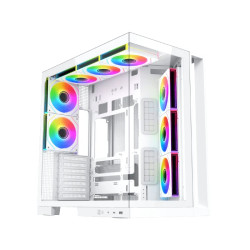 Кутия за компютър Xigmatek Case ATX - Aqua 7 Arctic - 8 ARGB Fans, USB-C