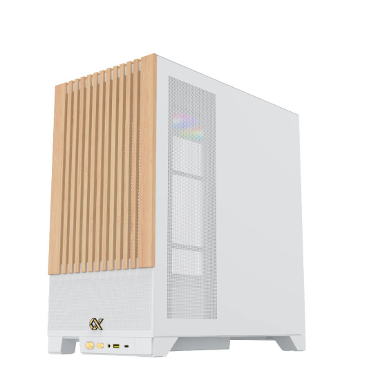 Кутия за компютър Xigmatek Case EATX - Endorphin WD Arctic, Addressable RGB, Wood