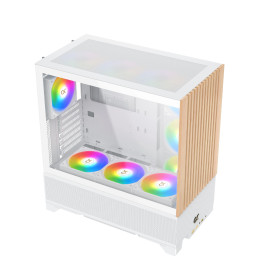 Кутия за компютър Xigmatek Case EATX - Endorphin WD Arctic, Addressable RGB, Wood