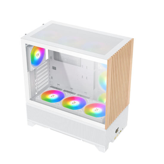 Кутия за компютър Xigmatek Case EATX - Endorphin WD Arctic, Addressable RGB, Wood