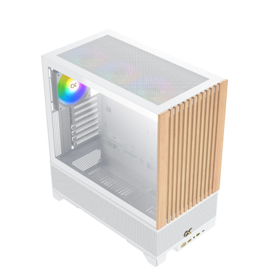 Кутия за компютър Xigmatek Case EATX - Endorphin WD Arctic, Addressable RGB, Wood