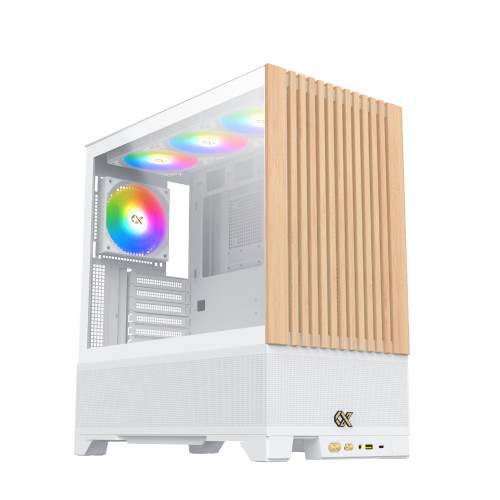 Кутия за компютър Xigmatek Case EATX - Endorphin WD Arctic, Addressable RGB, Wood