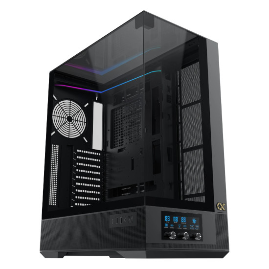 Кутия за компютър Xigmatek Case EATX - Vision Pro - 8 ARGB Fans, LCD Display Panel, Smart Fan Control