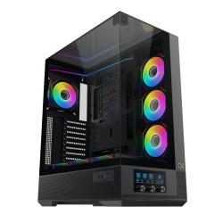 Кутия за компютър Xigmatek Case EATX - Vision Pro - 8 ARGB Fans, LCD Display Panel, Smart Fan Control