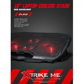 Охладител за лаптоп Xtrike ME Notebook Cooler 16" - FN-802 - Backlight