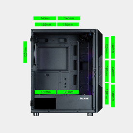 Кутия за компютър Zalman Case ATX - i3 NEO ARGB - Mesh, aRGB, Tempered Glass, Black