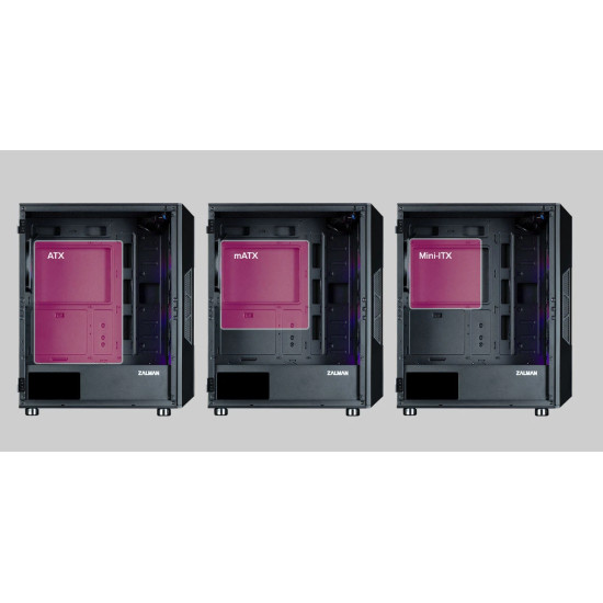 Кутия за компютър Zalman Case ATX - i3 NEO ARGB - Mesh, aRGB, Tempered Glass, Black