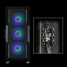 Кутия за компютър Zalman Case ATX - i3 NEO ARGB - Mesh, aRGB, Tempered Glass, Black