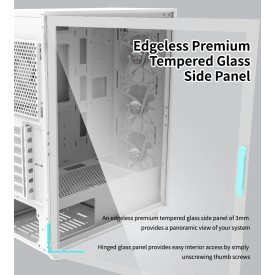 Кутия за компютър Zalman Case ATX - I3 NEO White - RGB, Mesh