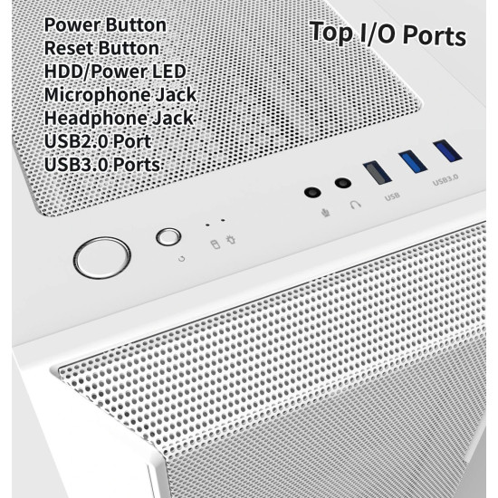 Кутия за компютър Zalman Case ATX - I3 NEO White - RGB, Mesh