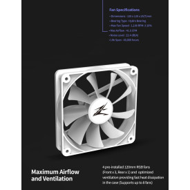 Кутия за компютър Zalman Case ATX - I3 NEO White - RGB, Mesh