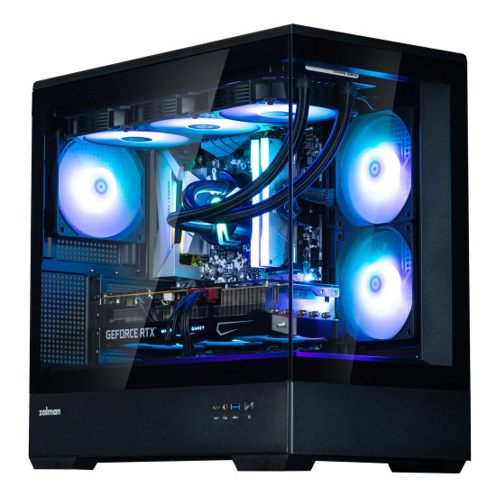 Кутия за компютър Zalman Case mATX - P30 Black - aRGB, Tempered Glass