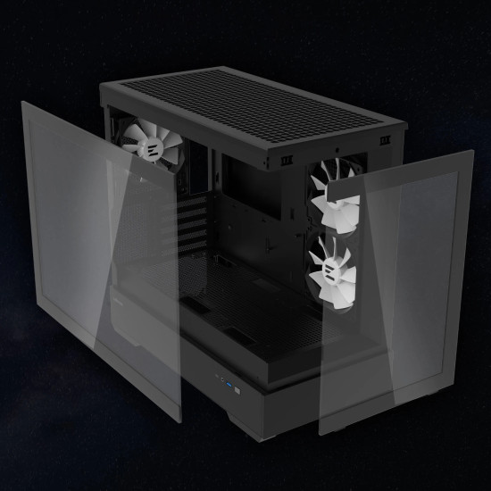 Кутия за компютър Zalman Case mATX - P30 Black - aRGB, Tempered Glass