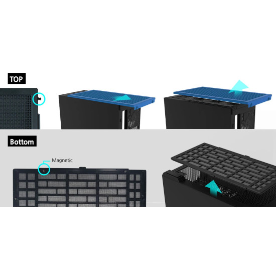 Кутия за компютър Zalman Case mATX - P30 Black - aRGB, Tempered Glass