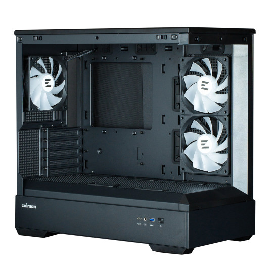 Кутия за компютър Zalman Case mATX - P30 Black - aRGB, Tempered Glass