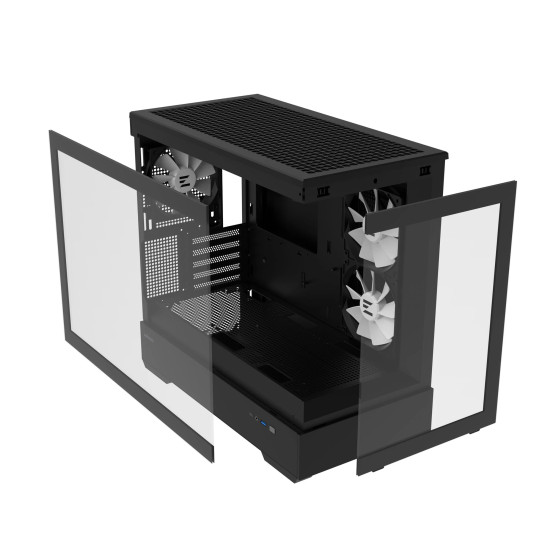 Кутия за компютър Zalman Case mATX - P30 Black - aRGB, Tempered Glass