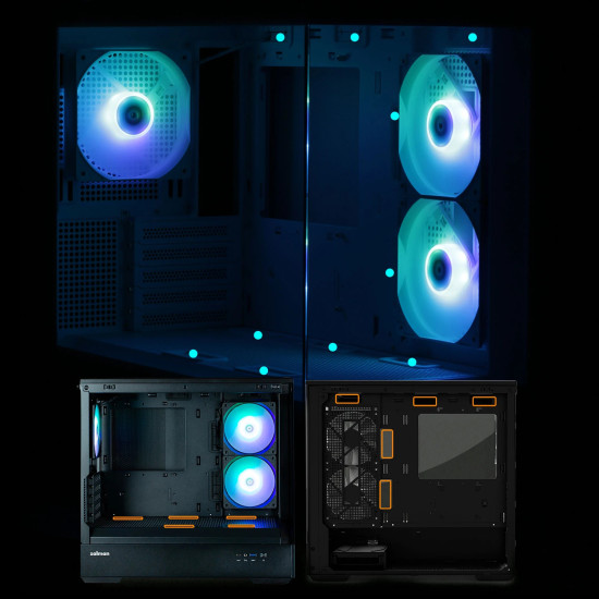 Кутия за компютър Zalman Case mATX - P30 Black - aRGB, Tempered Glass