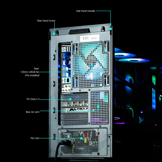 Кутия за компютър Zalman Case mATX - P30 Black - aRGB, Tempered Glass