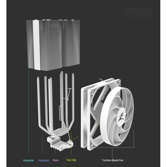 Охладител за процесор Zalman CPU Cooler CNPS10X PERFORMA WHITE