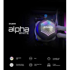 Водно охлаждане Zalman Water Cooling ALPHA 28 WHITE - Addressable RGB - LGA1700/AM5