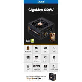 Захранване Zalman PSU GigaMax 650W Bronze ZM650-GVII